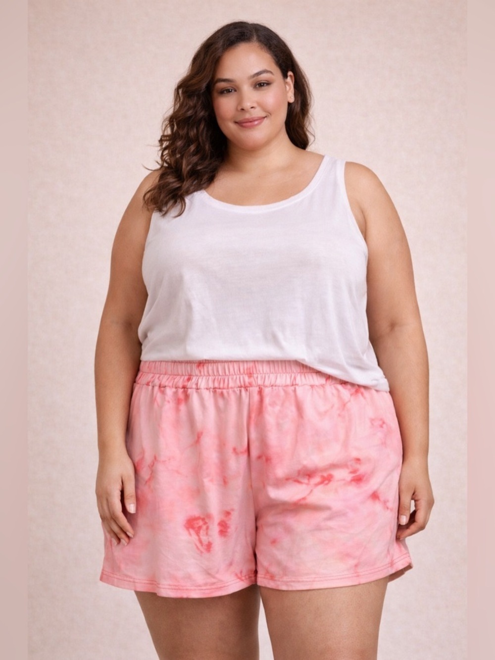 La+ Image Pink Marble Shorts 2X